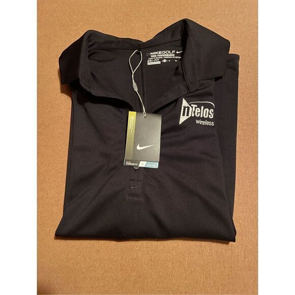 Nike Tops - Nike Golf Dri-Fit Polo V Neck Fitted Shirt Adult XL Black Promo Womens